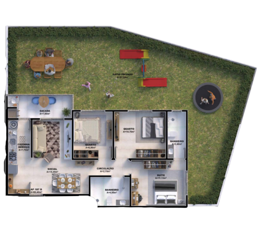 Planta do Apartamento 107B